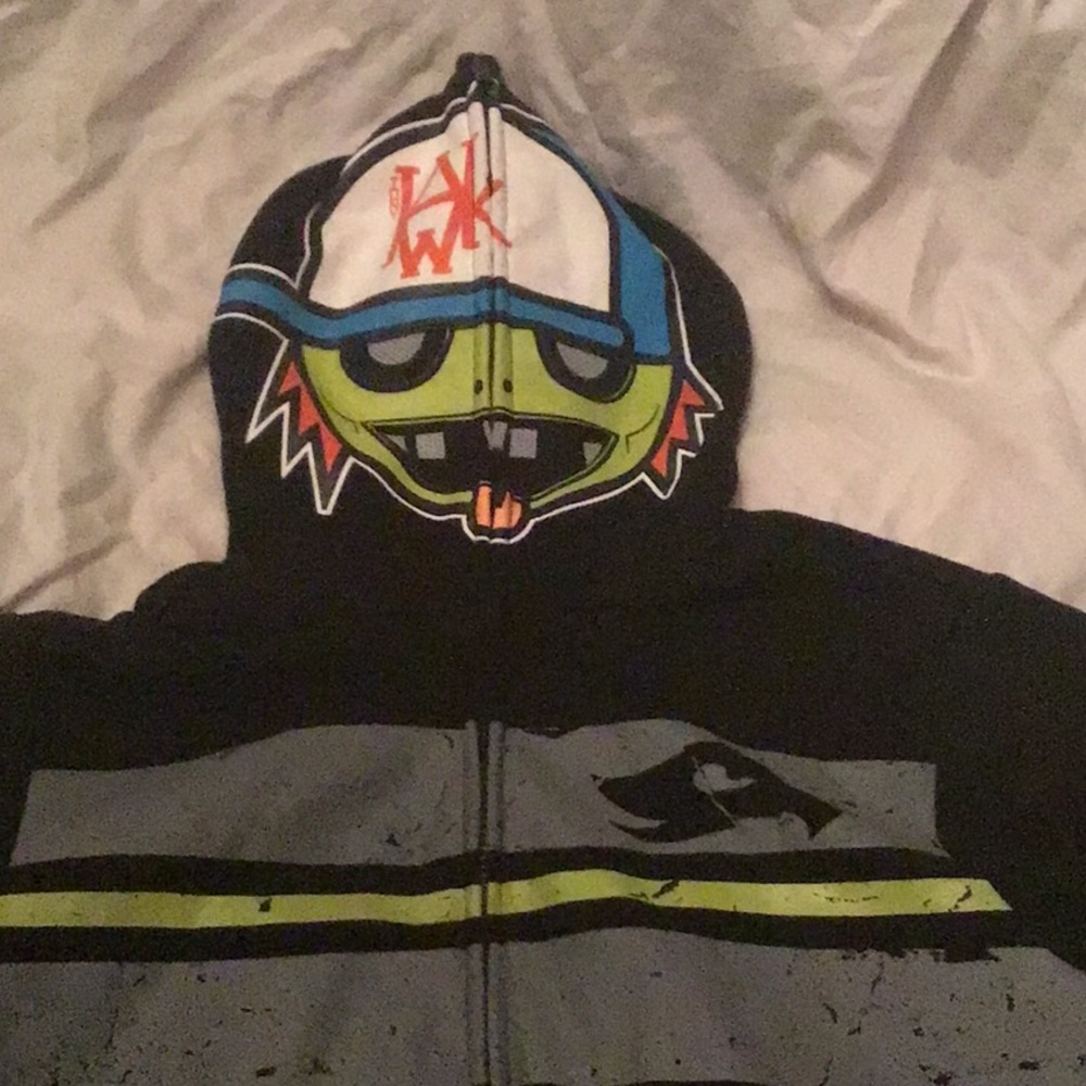 Tony Hawk mask hoodie.  Fun for fall Halloween season